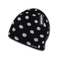 Cuglog Thor Polka Dotted Beanies Lined Knit Winter Caps Hats Ski Skull-BLACK/WHITE-