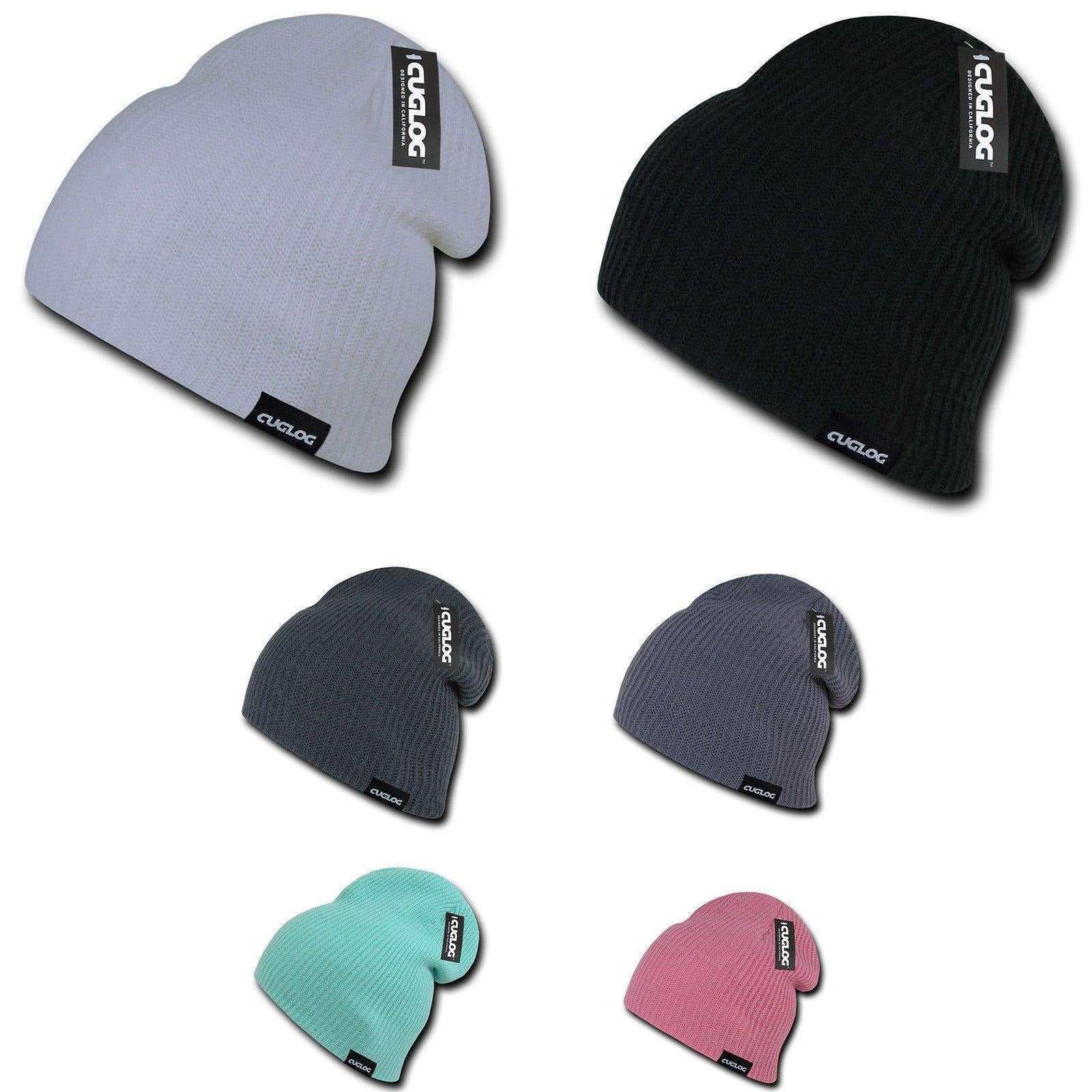 Cuglog Uluru Slouched Beanies Classic Knit Winter Caps Hats Ski Skull-BLACK-