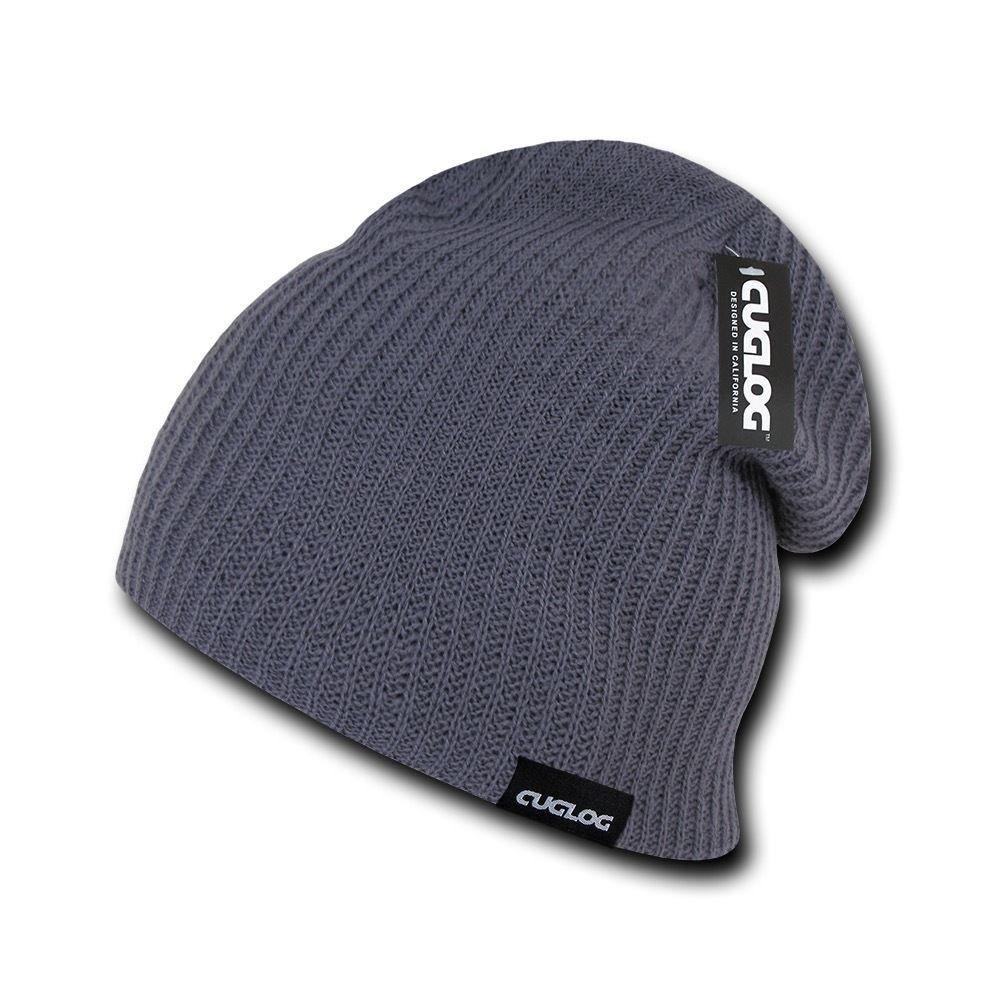 Cuglog Uluru Slouched Beanies Classic Knit Winter Caps Hats Ski Skull-BLACK-
