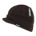 Cuglog Warm Winter Sweater Beanies Cable Knit Visor Gi Skull Caps Hats-Brown-
