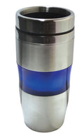 Cup Mug Bottle Tumbler Stainless Steel Thumb-Slide Closure Hot Cold Drinks 20 oz-Blue/Silver-