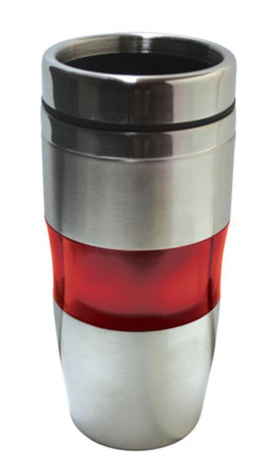 Cup Mug Bottle Tumbler Stainless Steel Thumb-Slide Closure Hot Cold Drinks 20 oz-Red/Silver-