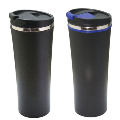Cup Mug Bottle Tumbler Stainless Steel Vacuum Flask Thermos Hot Cold Drinks 15oz-Black-