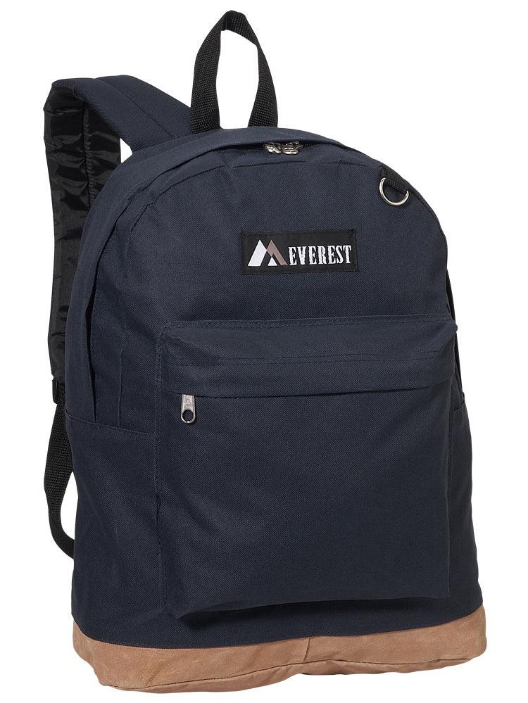 Everest Backpack Book Bag - Back to School Suede Bottom-Navy-