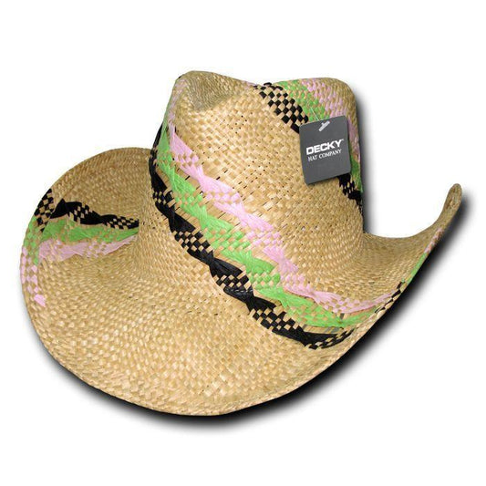 Decky Hillary Yellow Straw Western Cowboy Hats One Size Mens Unisex-
