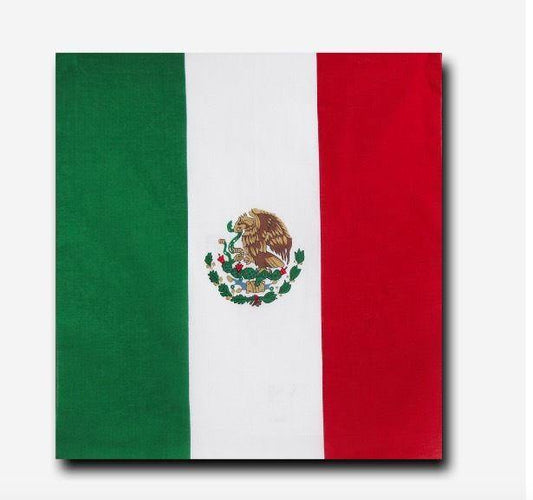 1 Dozen Decky Bandanas Mexico Flag Single Sided 100% Cotton Head Wrap Scarf-