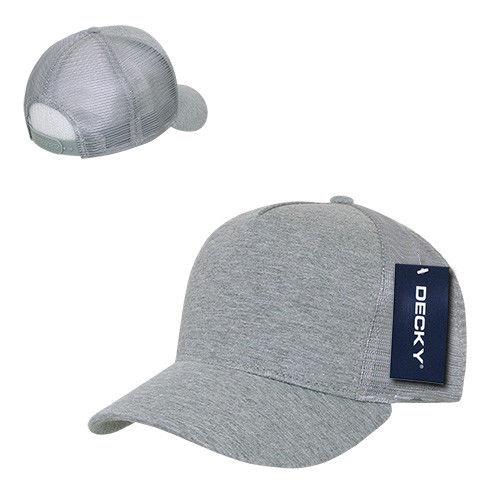 Decky 5 Panel Heather High Crown Jersey Trucker Caps Hats Snapback-