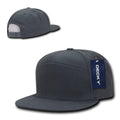 Decky 7 Panel Cotton Snapbacks Flat Bill Baseball Hats Caps Unisex-Charcoal-