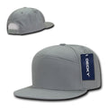 Decky 7 Panel Cotton Snapbacks Flat Bill Baseball Hats Caps Unisex-Gray-