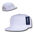 Decky 7 Panel Cotton Snapbacks Flat Bill Baseball Hats Caps Unisex-White-
