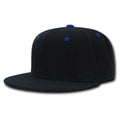Decky Acrylic Contrasting Accent Snapbacks Baseball Hats Caps Unisex-Black/Royal-