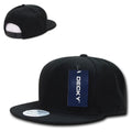 Decky Acrylic Retro Flat Bill Snapback 5 Panel Baseball Caps Hats Unisex-Black-