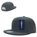 Decky Acrylic Retro Flat Bill Snapback 5 Panel Baseball Caps Hats Unisex-Charcoal-