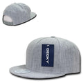 Decky Acrylic Retro Flat Bill Snapback 5 Panel Baseball Caps Hats Unisex-Heather grey-