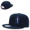 Decky Acrylic Retro Flat Bill Snapback 5 Panel Baseball Caps Hats Unisex-Navy-