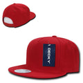 Decky Acrylic Retro Flat Bill Snapback 5 Panel Baseball Caps Hats Unisex-Red-