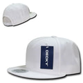 Decky Acrylic Retro Flat Bill Snapback 5 Panel Baseball Caps Hats Unisex-White-