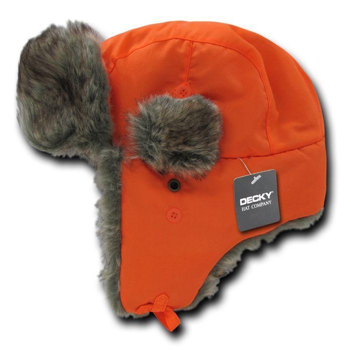 Decky Aviator Soft Faux Fur Ear Flap Hat Cap Winter Ski Trooper Trapper-Black-Small/Medium-