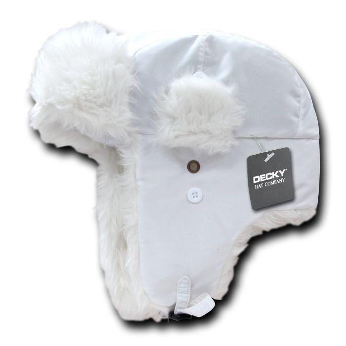 Decky Aviator Soft Faux Fur Ear Flap Hat Cap Winter Ski Trooper Trapper-Black-Small/Medium-