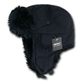 Decky Aviator Soft Faux Fur Ear Flap Hat Cap Winter Ski Trooper Trapper-Black-Small/Medium-