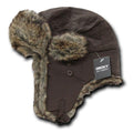 Decky Aviator Soft Faux Fur Ear Flap Hat Cap Winter Ski Trooper Trapper-Brown-Small/Medium-