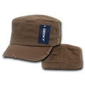 Decky Bdu G.I. US Military Patrol Cadet Army Distressed Fitted Hats Caps-BROWN-S/M-