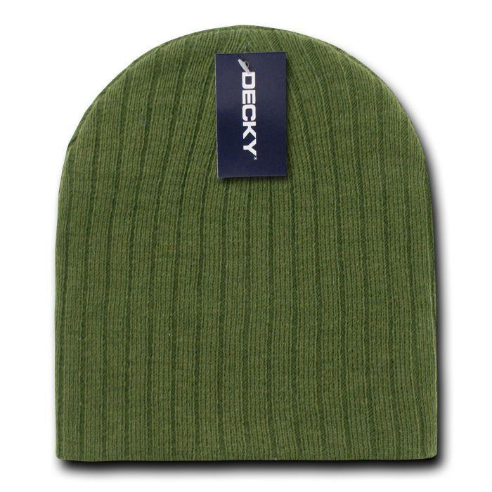 Decky Beanies Cable Knit Soft Ski Warm Winter Caps Hats Unisex Mens Womens-Black-