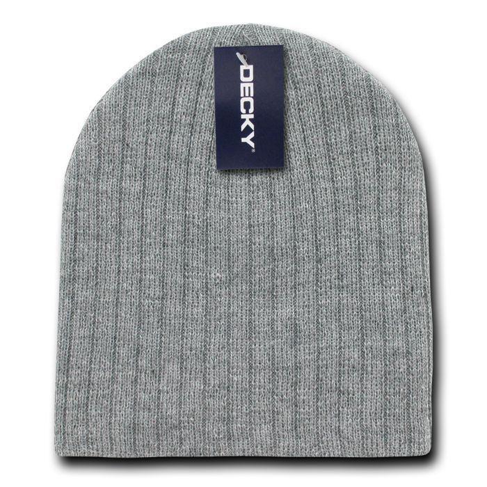 Decky Beanies Cable Knit Soft Ski Warm Winter Caps Hats Unisex Mens Womens-Heather Grey-