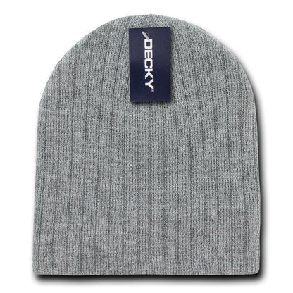 Decky Beanies Cable Knit Soft Ski Warm Winter Caps Hats Unisex Mens Womens-Heather Grey-