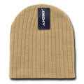 Decky Beanies Cable Knit Soft Ski Warm Winter Caps Hats Unisex Mens Womens-Khakhi-