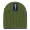 Decky Beanies Cable Knit Soft Ski Warm Winter Caps Hats Unisex Mens Womens-Olive-