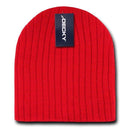 Decky Beanies Cable Knit Soft Ski Warm Winter Caps Hats Unisex Mens Womens-Red- 9 image