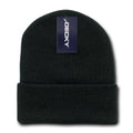 Decky Beanies Cuffed Knit Ski Skull Caps Hats Snug Warm Winter Unisex-Black-