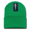 Decky Beanies Cuffed Knit Ski Skull Caps Hats Snug Warm Winter Unisex-Kelly Green-