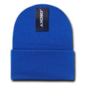 Decky Beanies Cuffed Knit Ski Skull Caps Hats Snug Warm Winter Unisex-Royal Blue-