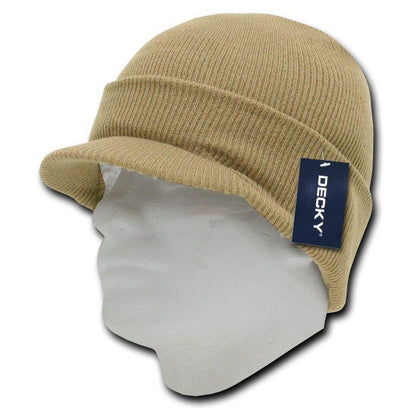 Decky Beanies Gi Caps Hats Visor Ski Thick Warm Winter Skully Unisex-Black-