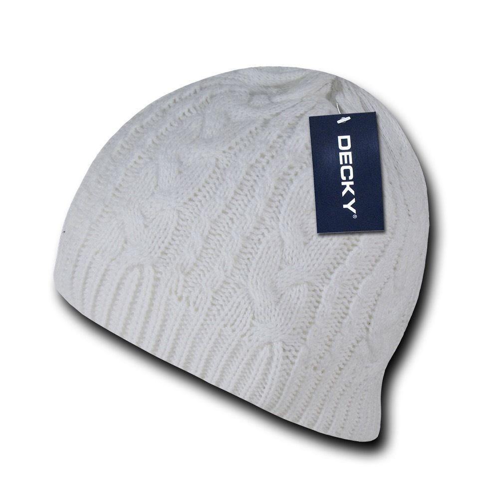 Decky Beanies Soft Stretchy Braided Knit Hats Caps Ski Warm Winter-BLACK-