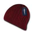 Decky Beanies Soft Stretchy Braided Knit Hats Caps Ski Warm Winter-CARDINAL-