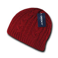 Decky Beanies Soft Stretchy Braided Knit Hats Caps Ski Warm Winter-RED-