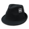 Decky Black White Red Poly Woven Fedora Hipster Miami Caps Hats-Black/Black-Small/Medium-