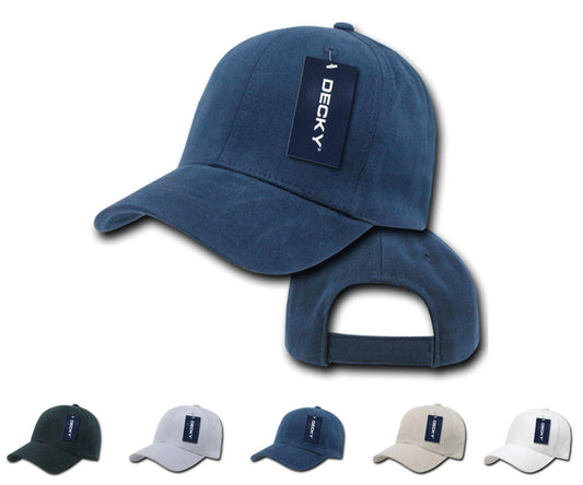 Decky Blank Brushed Bull Denim Cotton Dad Caps Hats-Black-
