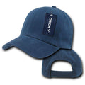 Decky Blank Brushed Bull Denim Cotton Dad Caps Hats-Navy-