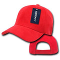 Decky Blank Brushed Bull Denim Cotton Dad Caps Hats-Red-
