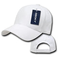 Decky Blank Brushed Bull Denim Cotton Dad Caps Hats-White-