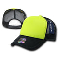 Decky Neon Curved Bill Mesh Trucker Baseball Hats Caps Yellow Pink Green Orange-BLACK / NEON YELLOW-