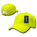 Decky Blank Neon Pre Curved Bill 6 Panel Low Crown Dad Hats Caps-Neon Yellow-