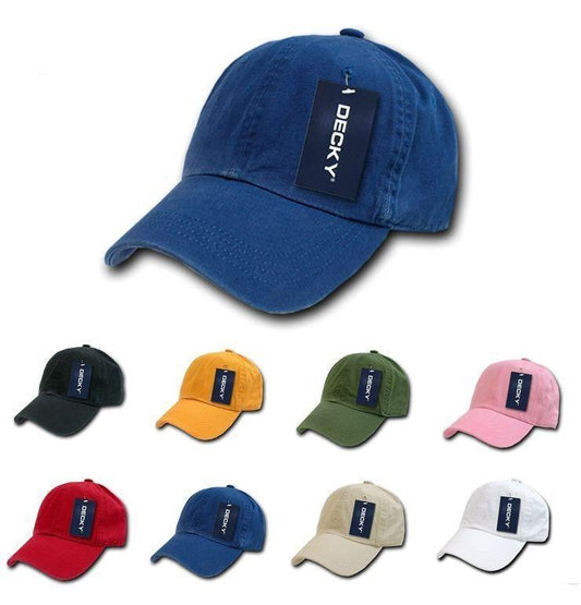 Decky Blank Polo Dad Hats Caps Solid Plain Washed 8 Colors-Black-