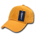 Decky Blank Polo Dad Hats Caps Solid Plain Washed 8 Colors-Mango/Old Gold-