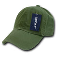Decky Blank Polo Dad Hats Caps Solid Plain Washed 8 Colors-Olive-