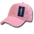 Decky Blank Polo Dad Hats Caps Solid Plain Washed 8 Colors-Pink-
